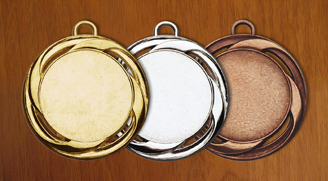 medal 70mm na wklejk� 50mm, br�zowy puchary statuetki medale