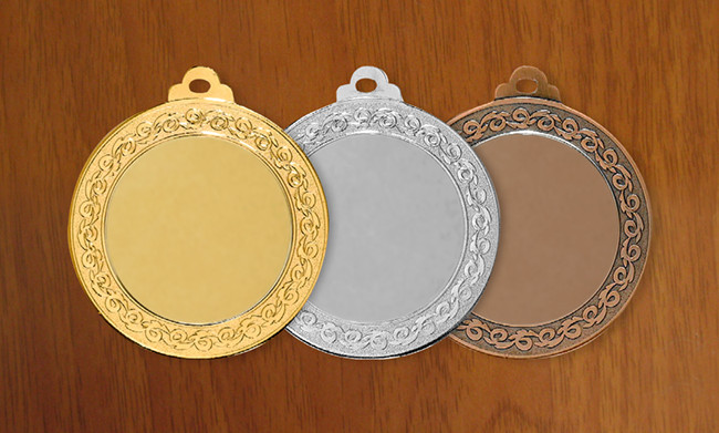 medal 70mm na wklejk� 50mm, br�zowy puchary statuetki medale